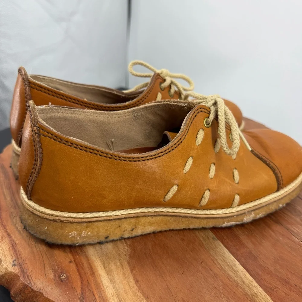 Vintage Bort Carleton Shoes Tan Brown‎ Leather Shoes Women's 6.5 lace up
